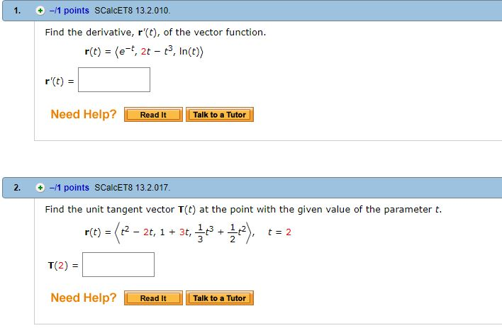 Solved Find The Derivative R T Of The Vector Function Chegg Com