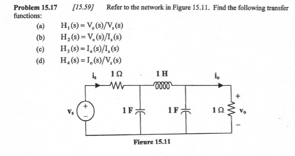 Solved I5 59 Problem 15 17 Functions Refer To The Netwo Chegg Com