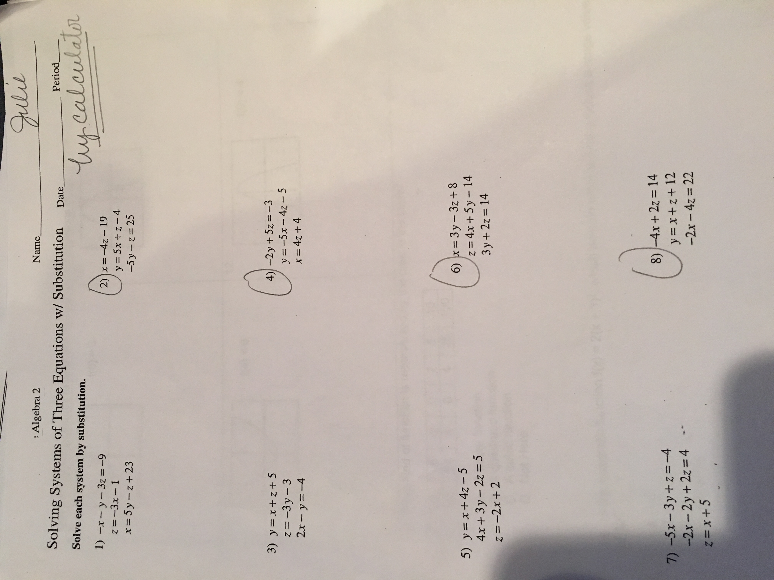 3 by 3 system of equations solver