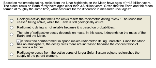 Moon of rocks dating radiometric Radiometric Dating