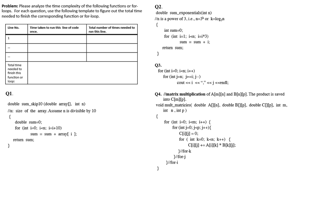 Solved Analyze The Time Complexity Of The Following Funct Chegg Com