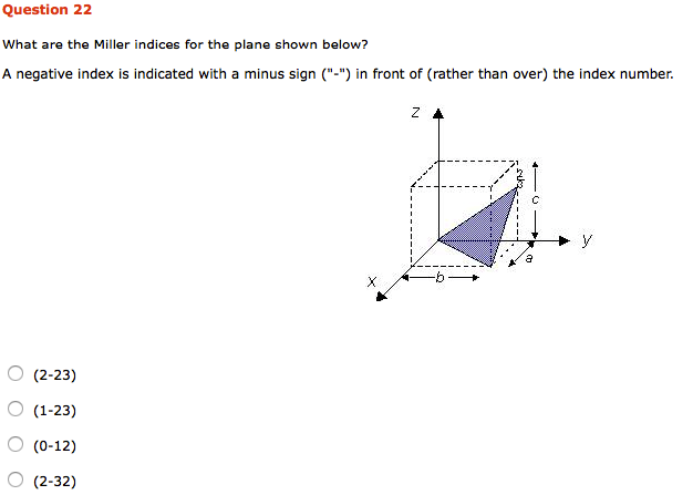 What Are The Indices For The Direction Represented Chegg What Are The Indices For The Direction Represented Chegg