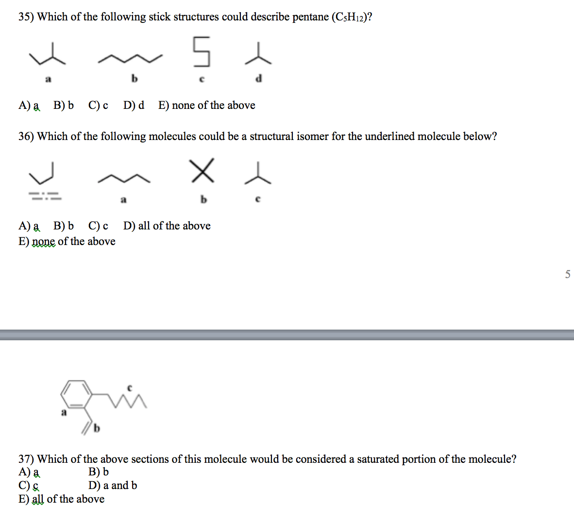 QUESTION 37 Which of the following underlined