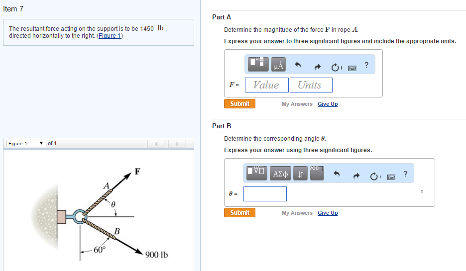 Determine The Magnitude Of The Force F In Rope A Chegg 