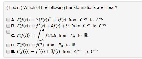 Solved 1 Point Which Of The Following Transformations A Chegg Com
