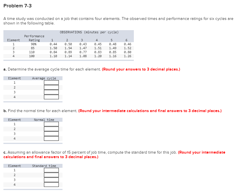 solved problem 7 3 a time study was conducted on a job th average time to find a job