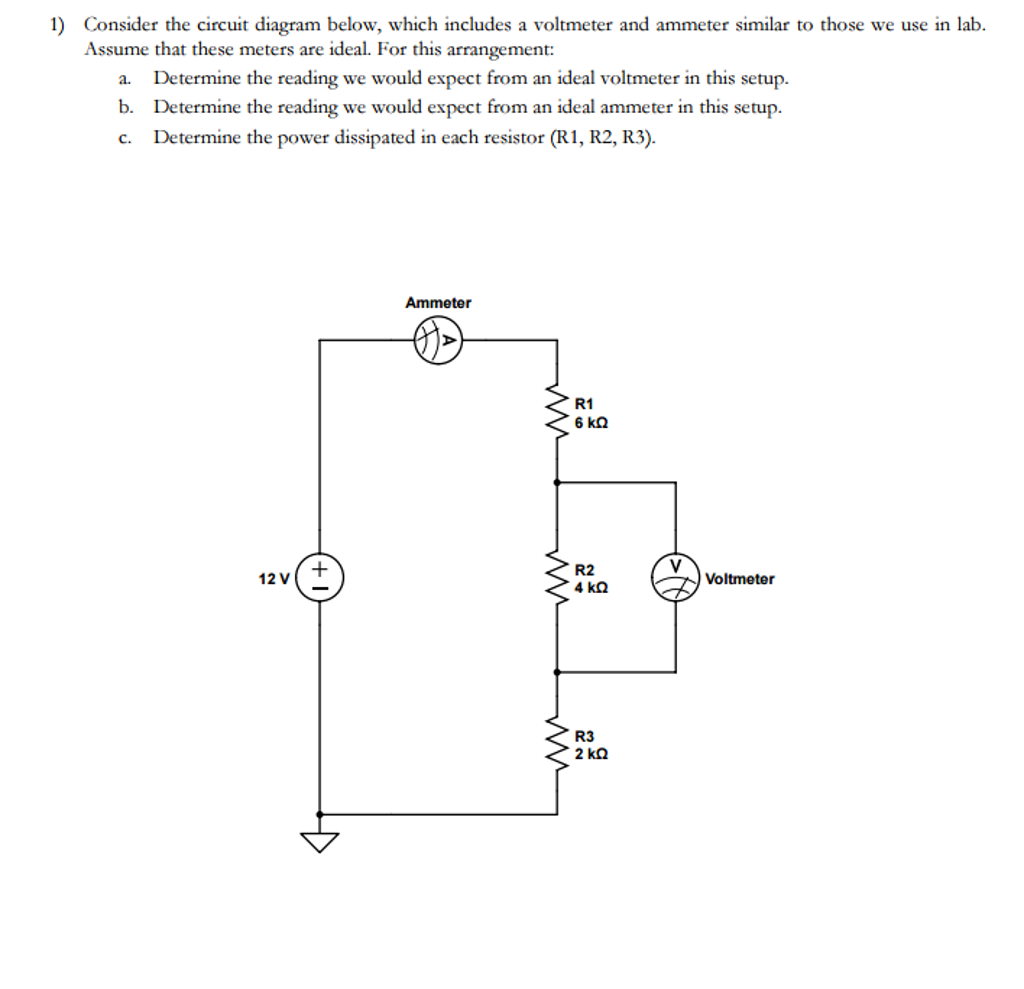 Consider the circuit diagram below, which includes