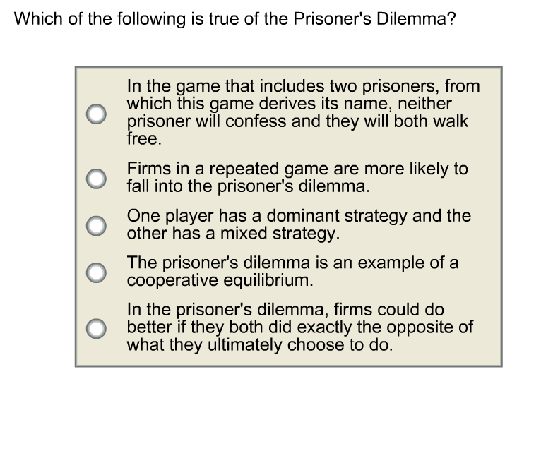 Solved Which Of The Following Is True Of The Prisoner�s | Chegg.com Solved Which Of The Following Is True Of The Prisoner�s | Chegg.com