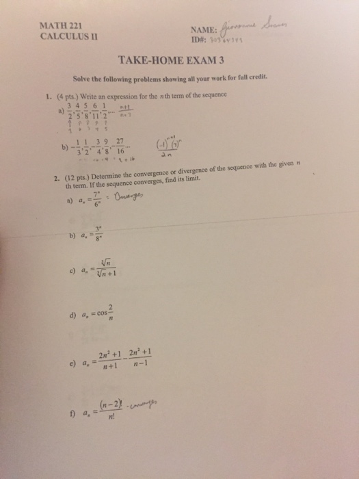 Solved Write An Expression For The Nth Term Of The Sequence Chegg Com