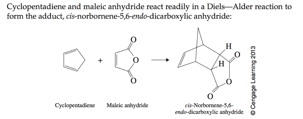 cyclopentadiene and maleic anhydride