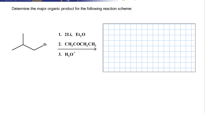 Determine The Major Anic Product For The Following Chegg 