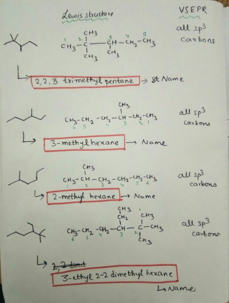 Question & Answer: Name the lewis structure, vsepr, name of the line structure. Name Data Table Line Structure..... 1
