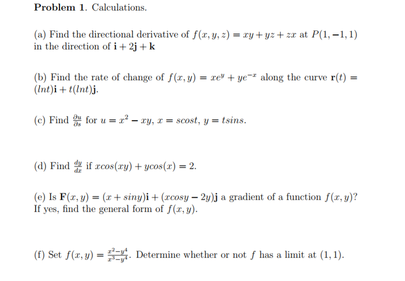 Solved Problem 1 Calculations A Find The Directional Chegg Com