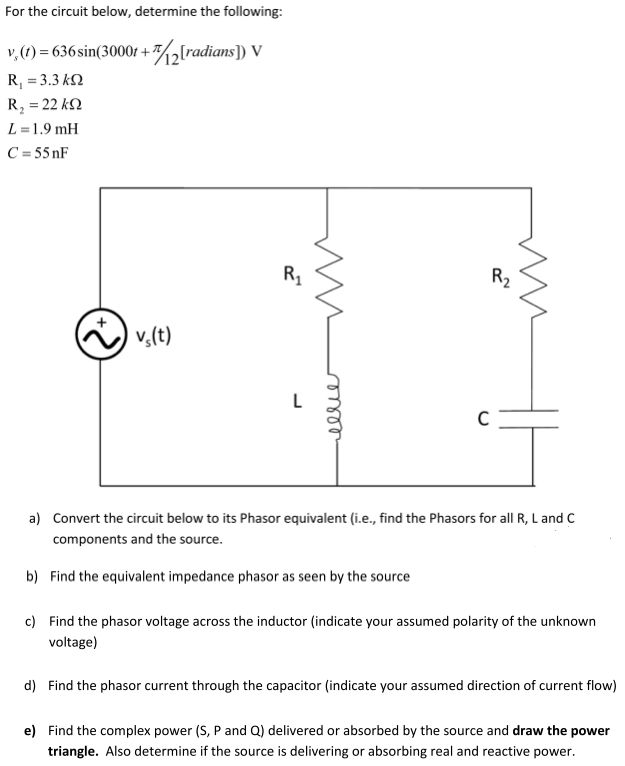 Solved For The Circuit Below Determine The Following V Chegg Com