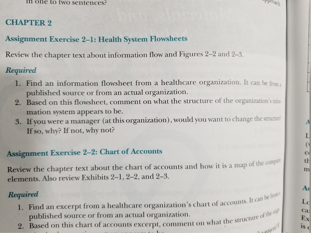 N One To Two Sentences Ach Chapter 2 Assignment Chegg Com