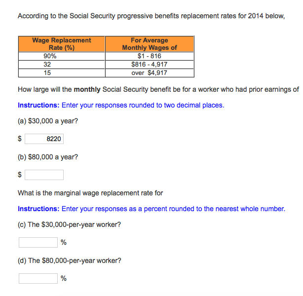 Solved According To The Social Security Progressive Benef