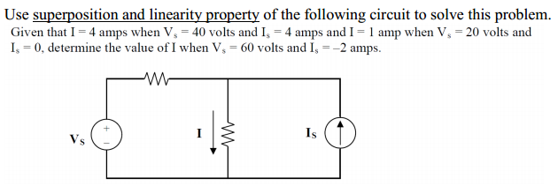 Solved Given that / = 4 amps when Vs = 40 volts and Is = 4