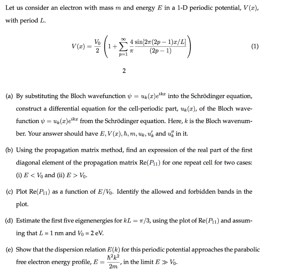 Let Us Consider An Electron With Mass M And Energy Chegg Com