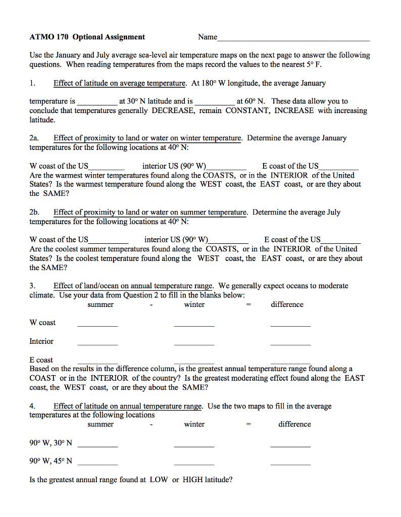 Solved Atmo 170 Optional Assignment Name Use The January And Chegg Com