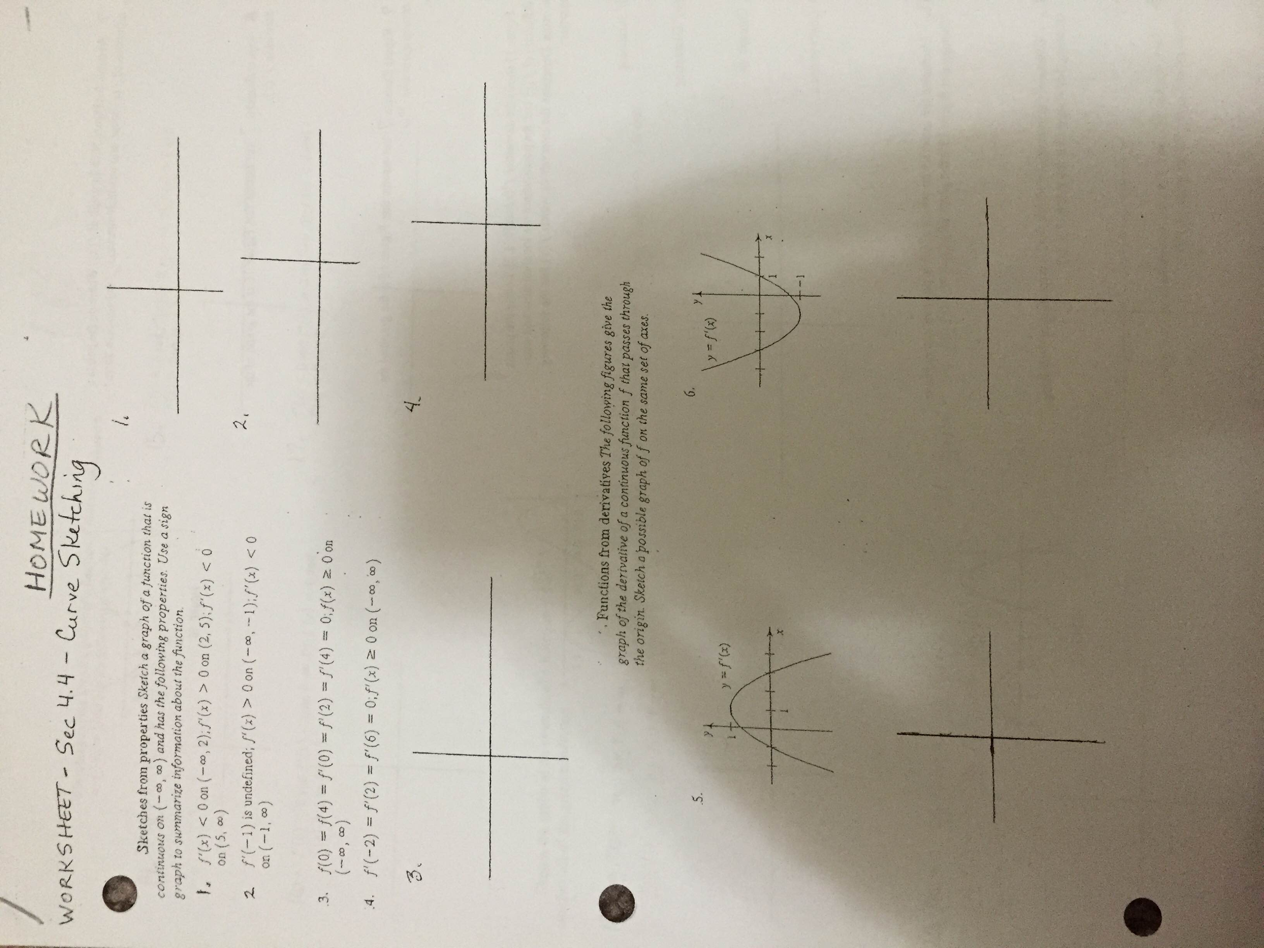 Sketches From Properties Sketch A Graph Of A Funct