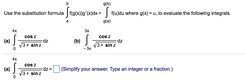 Solved G B Use The Substitution Formula Chegg Com