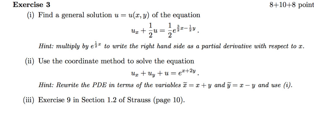 Solved I Find A General Solution U U X Y Of The Equ Chegg Com