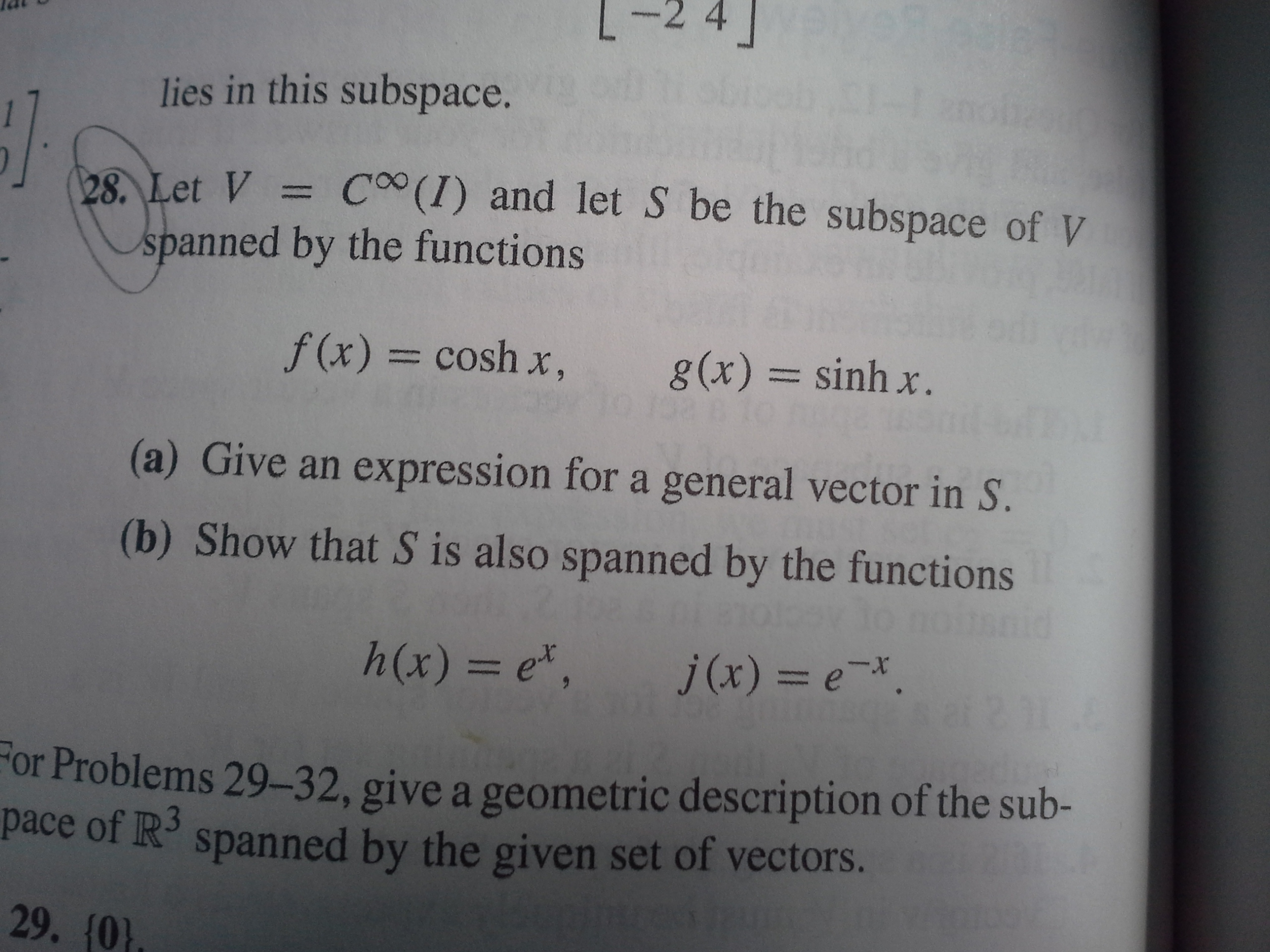 Solved Let V C Infinity I And Let S Be The Subspace O Chegg Com