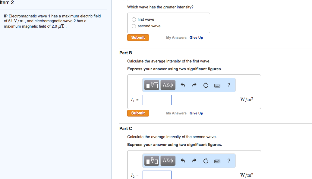 Solved Ip Electromagnetic Wave 1 Has A Maximum Electric F Chegg Com