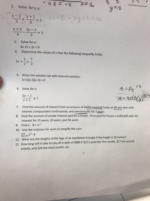 Solved Solve For X Y X 2 3 Y 1 6 2 X 3 4 2y Chegg Com