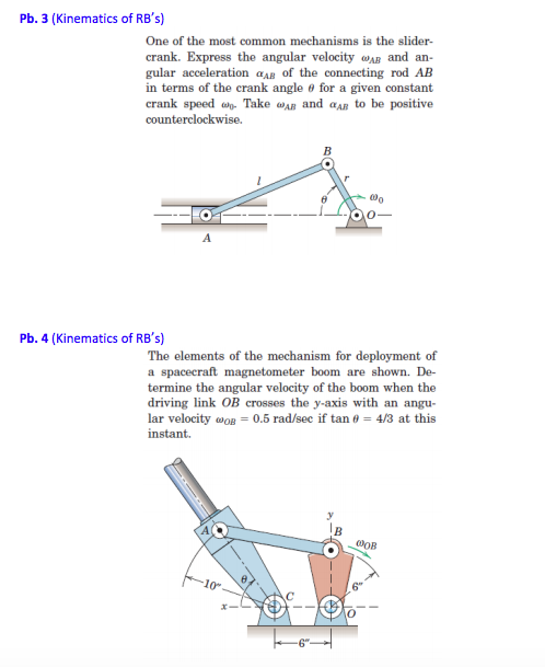 Solved Pb 3 Kinematics Of Rb S One Of The Most Common Chegg Com