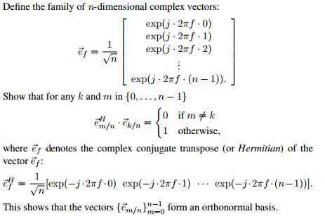 Define The Family Of N Dimensional Complex Vectors Chegg Com