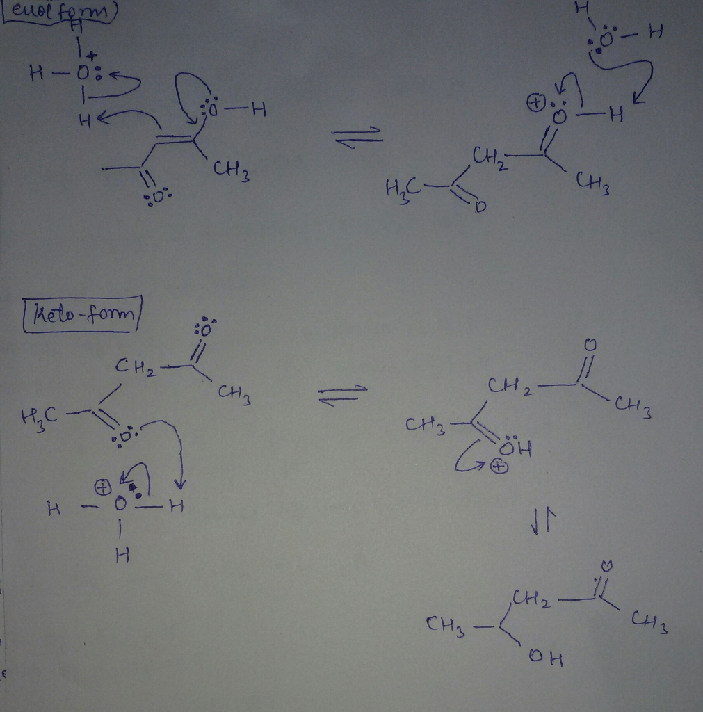 Question & Answer: Complete the mechanism for the keto-enol tautomerization below using bonds, charges,..... 1