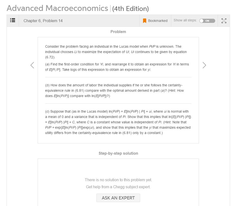 Calaméo - Solution Manuals Download. Advanced Macroeconomics (4th Edition)  Bookmarked Show all steps agon :E Chapter 6,