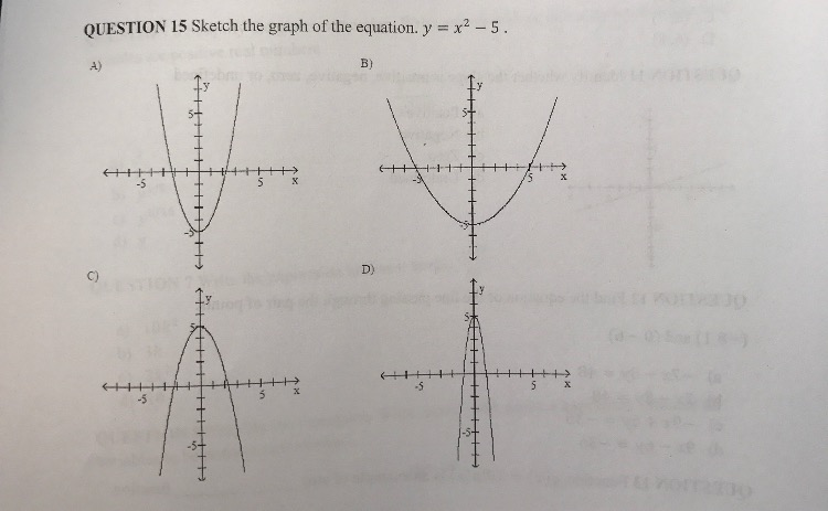 Solved Sketch The Graph Of The Equation Y X 2 5 Chegg Com