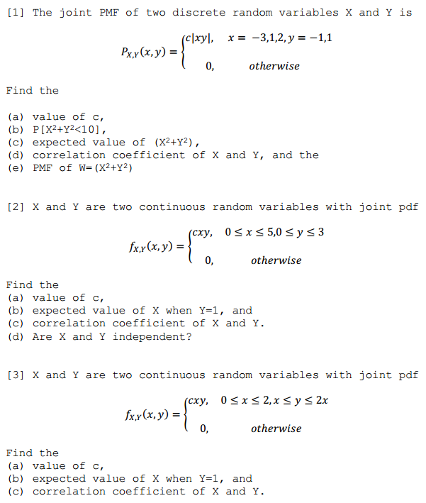 Solved X And Y Are Two Continuous Random Variables With J Chegg Com