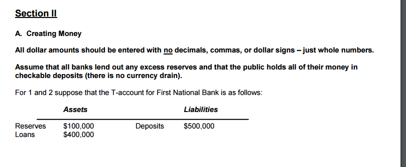 Solved A Creating Money All Dollar Amounts Should Be Ent - question a creating money all dollar amounts should be entered with no decimals commas or dollar signs