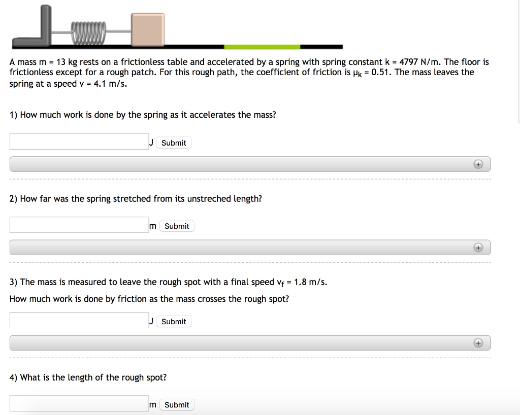 Solved A Mass M 13 Kg Rests On A Frictionless Table And Chegg Com