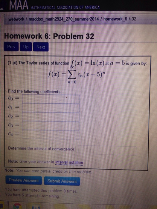 Solved The Taylor Series For F X Ex At A 1 Is Cn Chegg Com