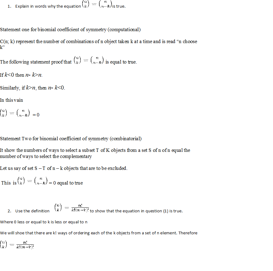 Solved Explain In Words Why The Equation Is True Stateme Chegg Com
