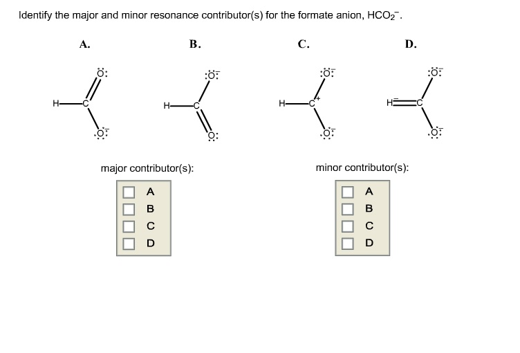 Identify The Major And Minor Resonance Contributor