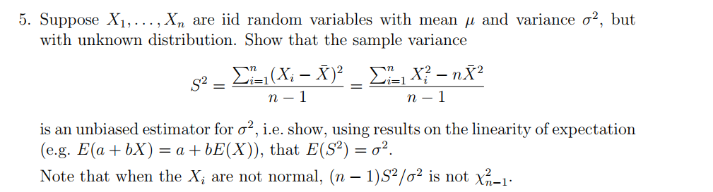 Solved 5 Suppose Xi Are Iid Random With Mean M A Chegg Com