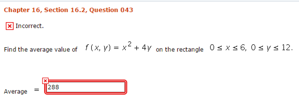 Solved Find The Average Value Of F X Y X 2 4y On The Chegg Com