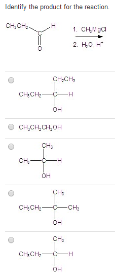 Identify the product for the reaction.
