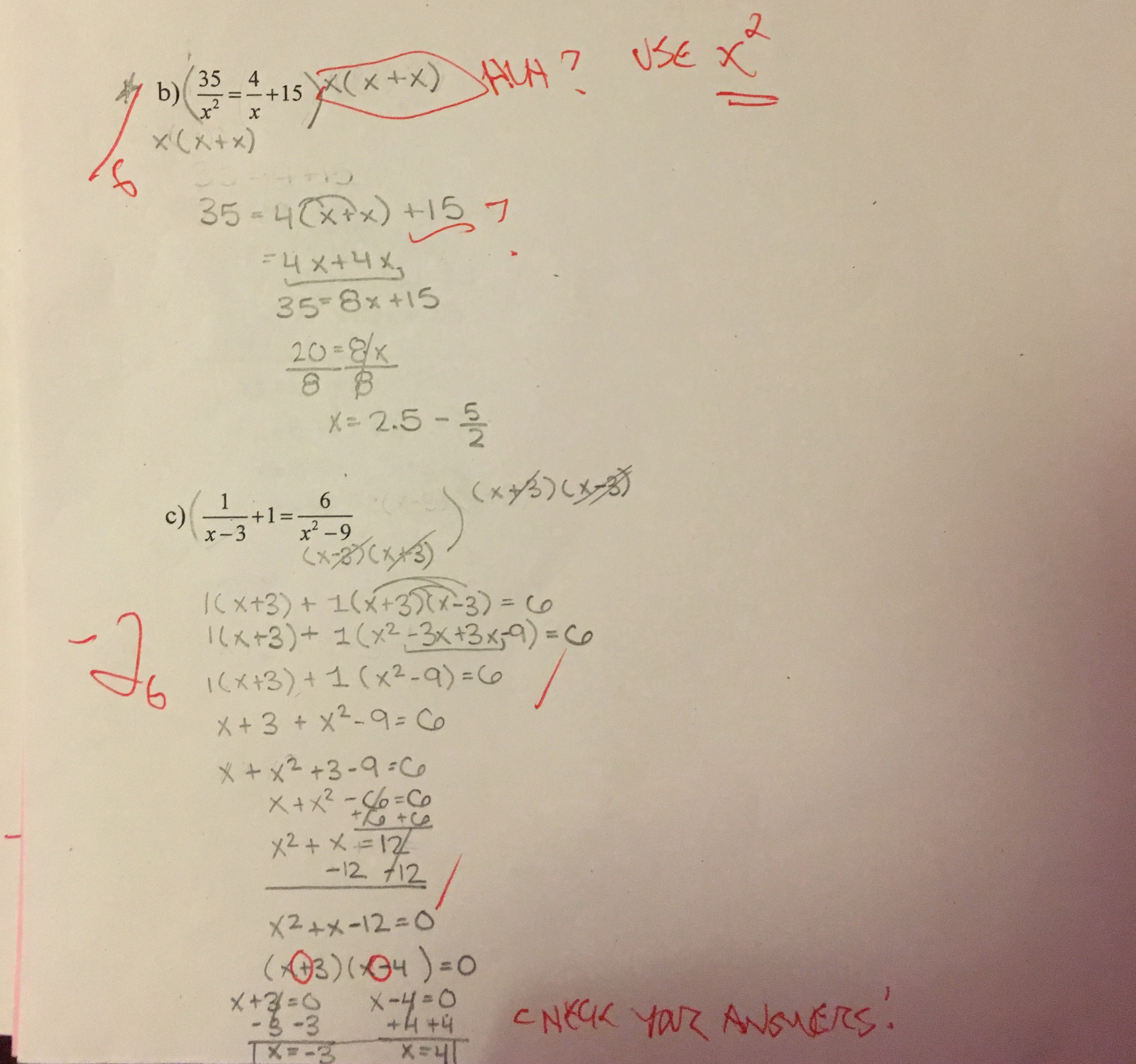 Solved Solve For X 35 X 2 4 X 15 C 1 X 3 1 6 X Chegg Com