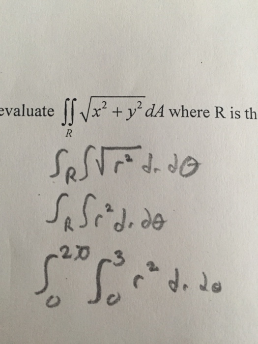 Use Polar Coordinates To Evaluate The Double Integral Chegg Com