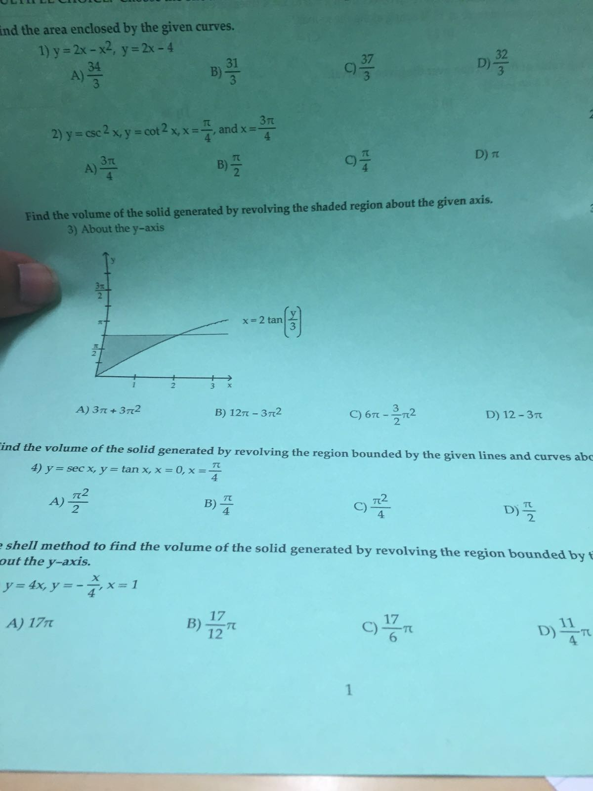 Solved Find The Area Enclosed By The Given Curves Y 2x Chegg Com