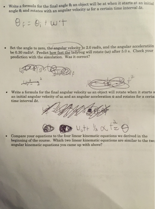 Write A Formula For The Final Angle Theta F An Object Chegg Com