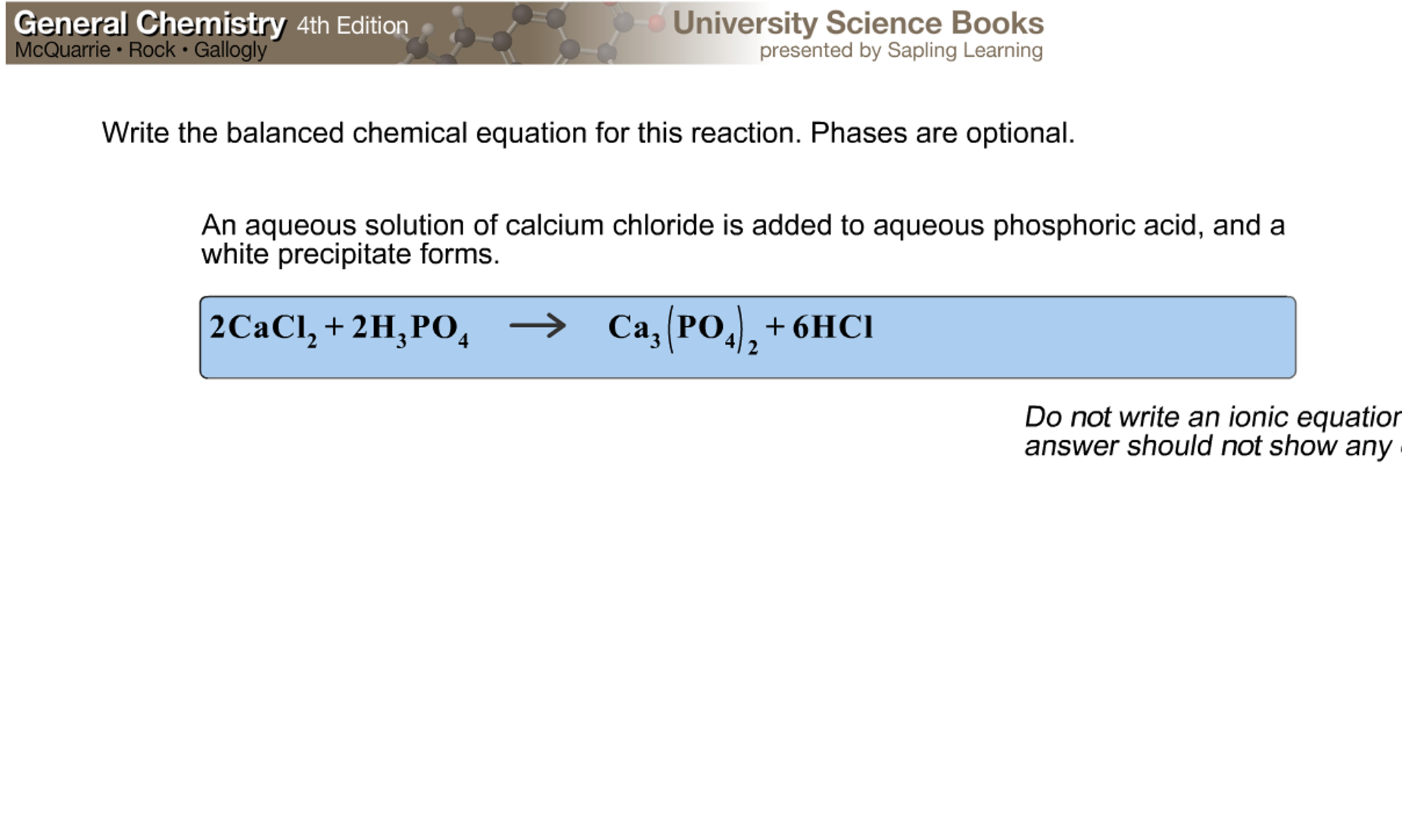 Solved An Aqueous Solution Of Calcium Chloride Is Added T Chegg Com