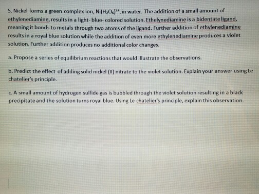 Solved Ap Chemistry Le Chatelier S Principles Inquiry L Chegg Com