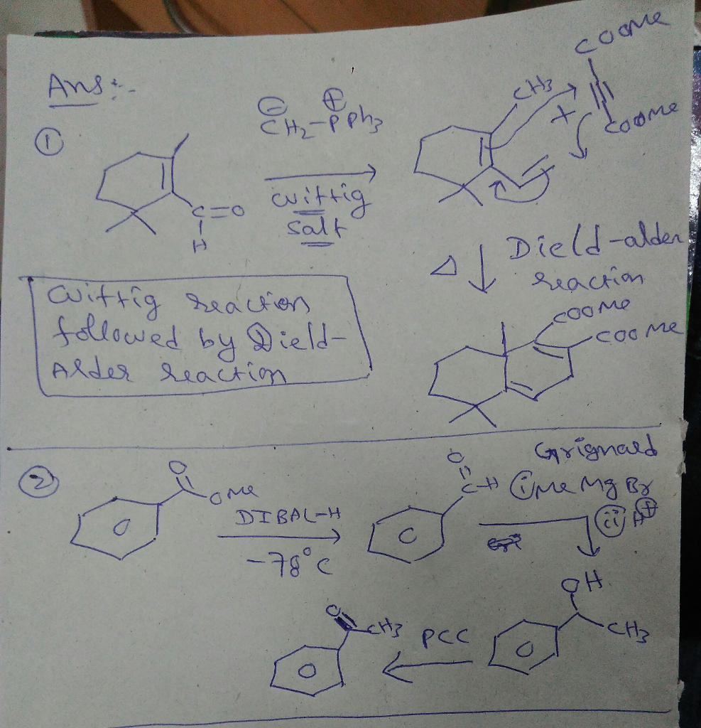 Question & Answer: 1. Design a multi-step synthesis for each of the following target molecules from the indicated..... 1